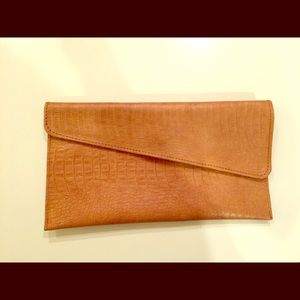 Beautiful Brown Crocodile Leather Clutch